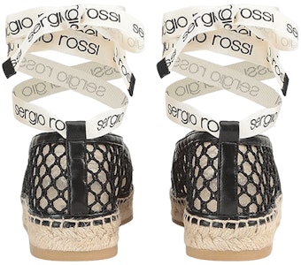 SERGIO ROSSI 網眼草編平底鞋 女款 黑色 Shop SERGIO ROSSI 網眼草編平底鞋 女款 黑色