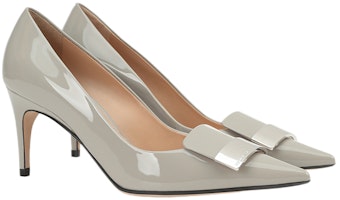 (W) SERGIO ROSSI 'Tumit Tinggi Kulit Berkilat Kelabu Berhujung Runcing' A78950MVIV011101541 Order (W) SERGIO ROSSI 'Tumit Tinggi Kulit Berkilat Kelabu Berhujung Runcing' A78950MVIV011101541