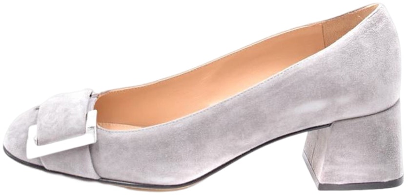 (Women) SERGIO ROSSI 'Grey Suede Square Toe Slip-On Block Heels' A94570MCAZ011227110 Buy (Women) SERGIO ROSSI 'Grey Suede Square Toe Slip-On Block Heels' A94570MCAZ011227110