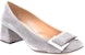 (W) SERGIO ROSSI 'Kasut Tumit Blok Slip-On Kaki Persegi Suede Kelabu' A94570MCAZ011227110