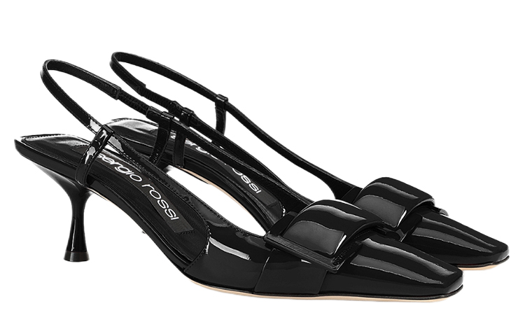 (W) SERGIO ROSSI 'Patent Leather Square-Toe High Heels - Black' 圖 2