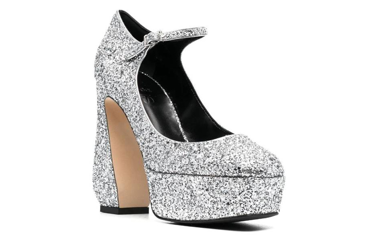 (W) SERGIO ROSSI 'Silver Fashion Chunky Heel' 圖 2