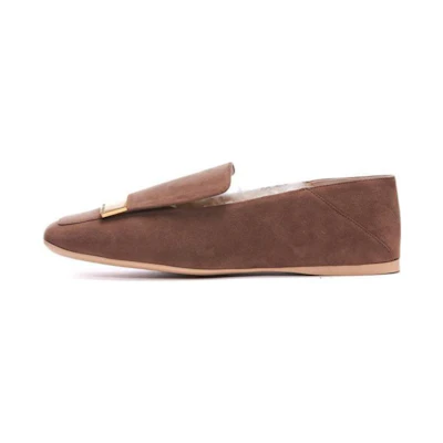 (W) SERGIO ROSSI 'Suede Leather Brown'