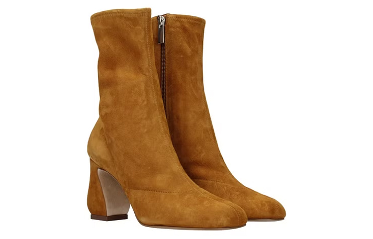 (W) SERGIO ROSSI 'Velvet Brown Zip Bootie' 圖 2