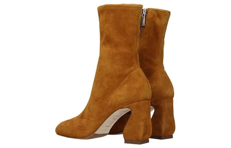 (W) SERGIO ROSSI 'Velvet Brown Zip Bootie' 圖 4