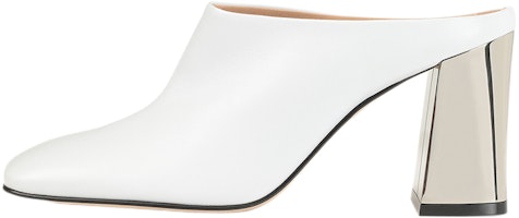 (Women) SERGIO ROSSI 'White Square-Toe Leather Heels' A92910MNAN071549000 (Women) SERGIO ROSSI 'White Square-Toe Leather Heels' A92910MNAN071549000