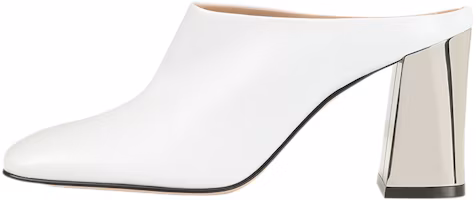 (Women) SERGIO ROSSI 'White Square-Toe Leather Heels' A92910MNAN071549000 (Women) SERGIO ROSSI 'White Square-Toe Leather Heels' A92910MNAN071549000