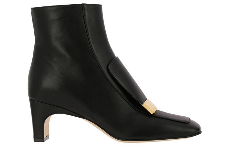 Order (W) 세르지오 로시 블랙 레더 앵클 부츠 A78930MNAN071000