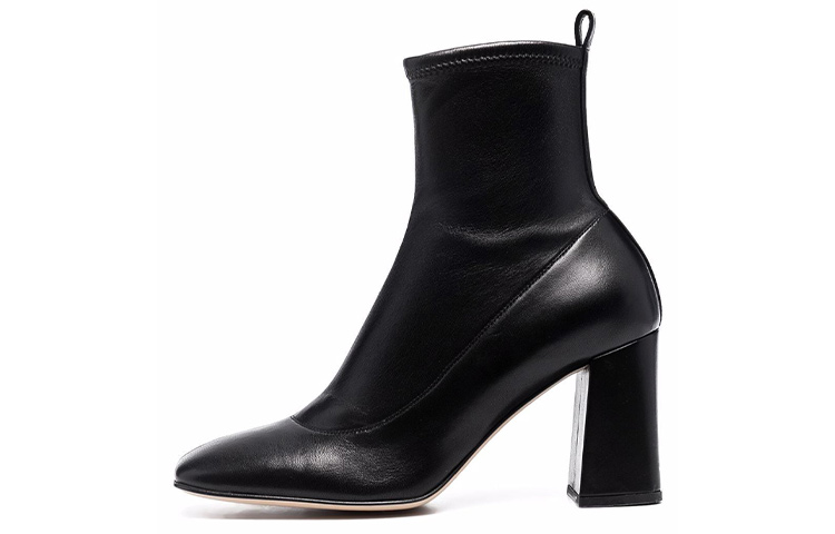 (Women) SERGIO ROSSI Ankle Boot 'Black Leather Square Toe' A95970MAGE021000