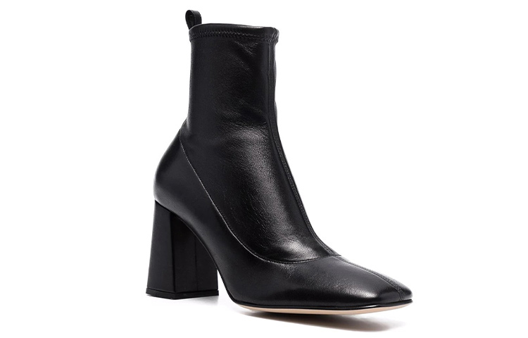 Order (Women) SERGIO ROSSI Ankle Boot 'Black Leather Square Toe' A95970MAGE021000