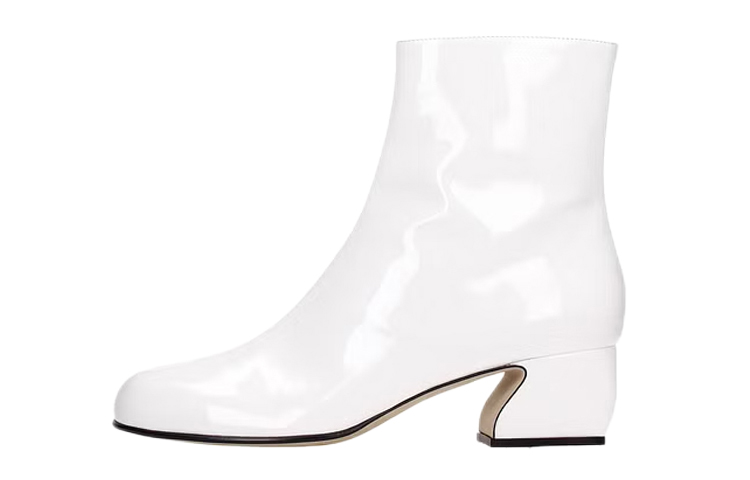 (W) SERGIO ROSSI Ankle Boot 'Patent White'