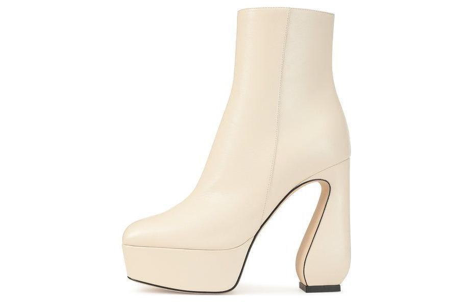 Buy (Women) SERGIO ROSSI Ankle Boot 'White Leather Zip' A95630MNAG01111