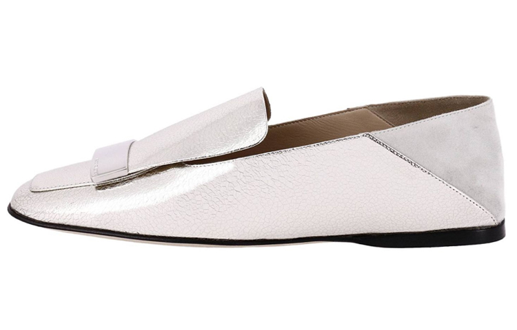 (W) SERGIO ROSSI Ballet Flat 'Silver Leather'