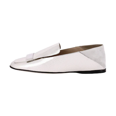 (W) SERGIO ROSSI Ballet Flat 'Silver Leather'