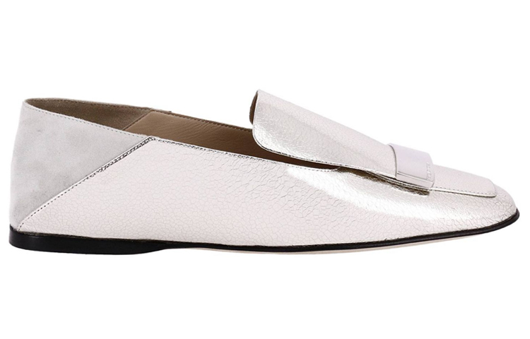 (W) SERGIO ROSSI Ballet Flat 'Silver Leather' 圖 2