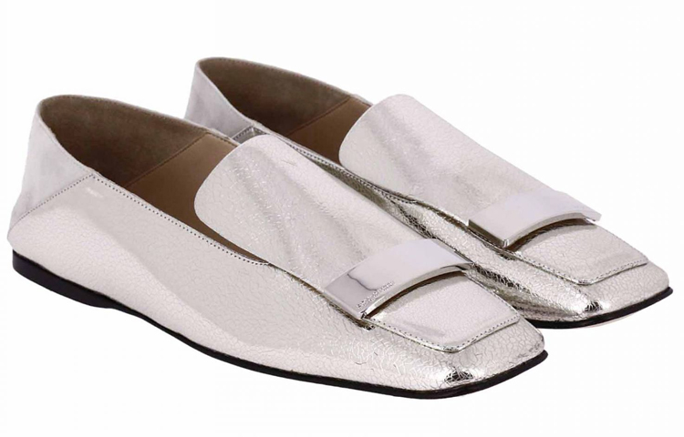 (W) SERGIO ROSSI Ballet Flat 'Silver Leather' 圖 3