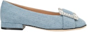 Order (Women) SERGIO ROSSI Ballet Flats 'Crystal Buckle Denim Blue' A92270MTEY071104009
