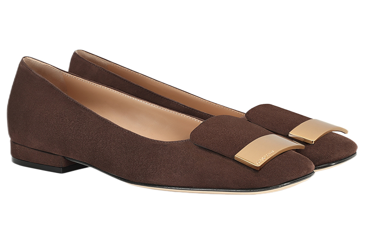 Order (W) セルジオロッシ スエード バレエシューズ (濃茶) A83770MCAZ011102204