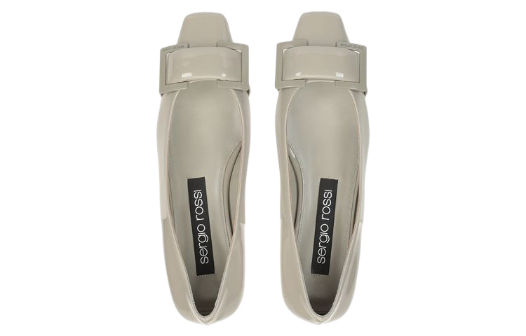 Shop (W) SERGIO ROSSI Flat Balerina 'Abu-abu Patent' A95410MVIV014101541