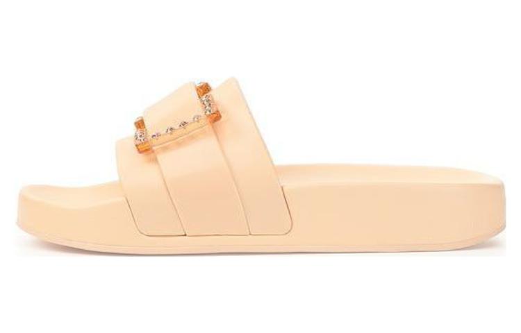 (Women) Sergio Rossi Beige Slide Sandals with Rubber Sole - Comfortable & Stylish B01030MFI6874009547