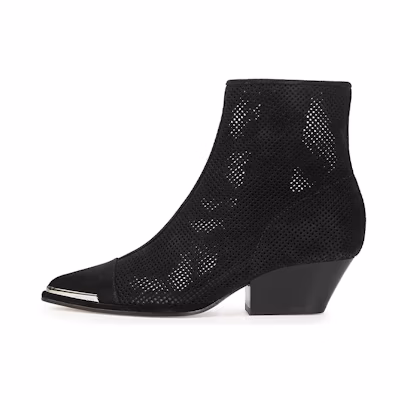 (W) SERGIO ROSSI Carla 'Black Cut-Out Suede Boots'