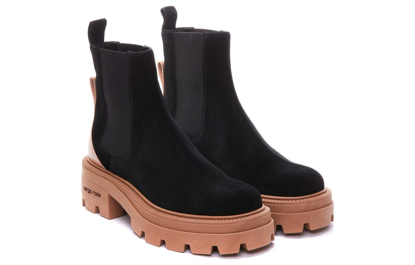 Order (W) (女性用) SERGIO ROSSI チェルシーブーツ 'ブラックブラウン' B04840MFI6411498 B04840MFI6411498