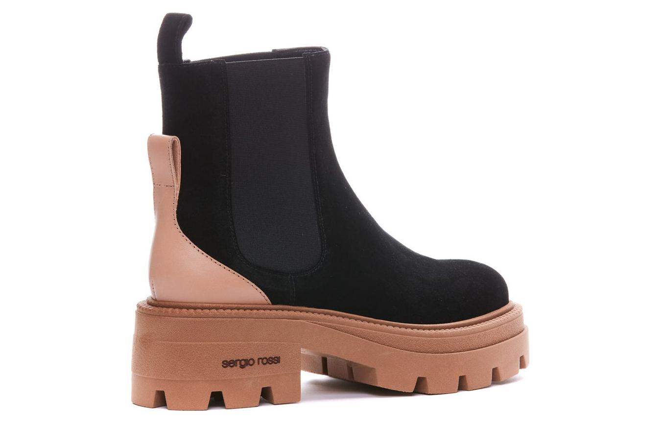 Lookbook (W) (女性用) SERGIO ROSSI チェルシーブーツ 'ブラックブラウン' B04840MFI6411498 B04840MFI6411498