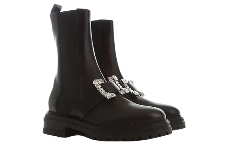 (W) SERGIO ROSSI Chelsea Boot 'Black Crystal Buckle' 圖 3