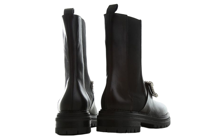 (W) SERGIO ROSSI Chelsea Boot 'Black Crystal Buckle' 圖 4