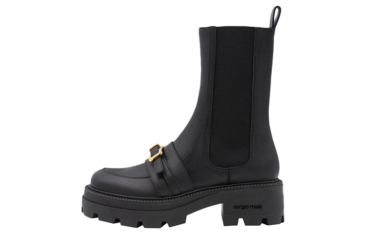 (W) SERGIO ROSSI Chelsea Boot 'Black Leather'