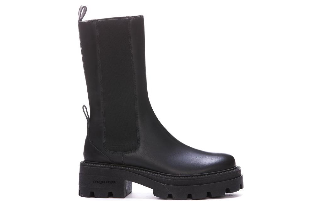 Order (W) 세르지오 로시 블랙 레더 첼시 부츠 A99950MMV1201000