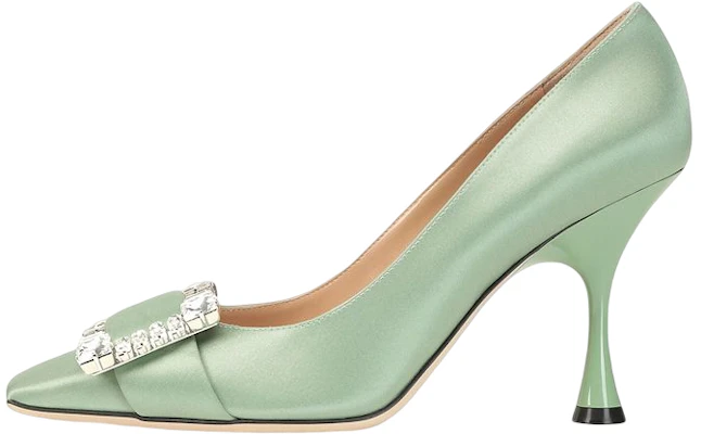 (W) SERGIO ROSSI Tumit Tinggi Satin dengan Gesper Kristal 'Mint Green' A92861MTEZ021203119 Buy (W) SERGIO ROSSI Tumit Tinggi Satin dengan Gesper Kristal 'Mint Green' A92861MTEZ021203119