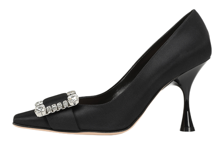 (Women) SERGIO ROSSI Crystal Buckle Stiletto 'Black' A92861MTEZ021201000