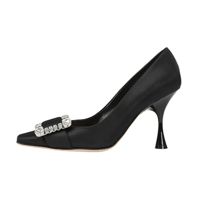 (W) SERGIO ROSSI Crystal Buckle Stiletto 'Black'
