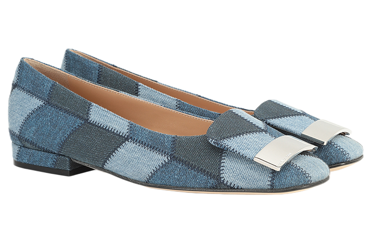 (W) SERGIO ROSSI Denim Flat 'Blue Square-Toe' 圖 2