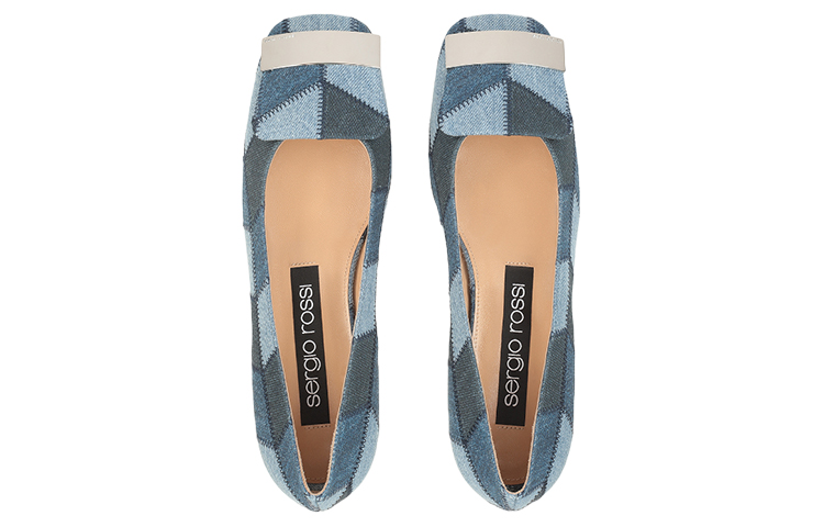 (W) SERGIO ROSSI Denim Flat 'Blue Square-Toe' 圖 3