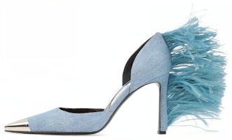 (Women) SERGIO ROSSI Denim Pointed Toe Heels 'Blue Comfort Stiletto' B03340MFI9111104009 (Women) SERGIO ROSSI Denim Pointed Toe Heels 'Blue Comfort Stiletto' B03340MFI9111104009