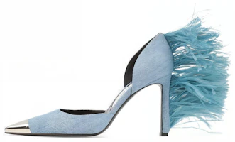 (Women) SERGIO ROSSI Denim Pointed Toe Heels 'Blue Comfort Stiletto' B03340MFI9111104009 (Women) SERGIO ROSSI Denim Pointed Toe Heels 'Blue Comfort Stiletto' B03340MFI9111104009
