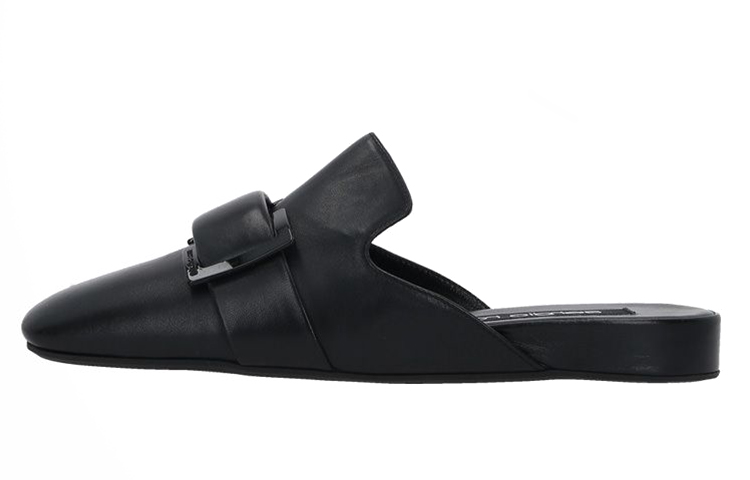(W) SERGIO ROSSI Flat 'Black Lambskin'