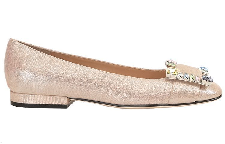 Order (W) セルジオ ロッシ クリスタルバックルヌード フラットシューズ A92270MCA3011102244