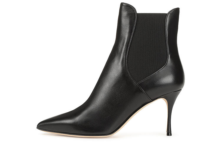 (W) SERGIO ROSSI Godiva 'Black Leather Booties'