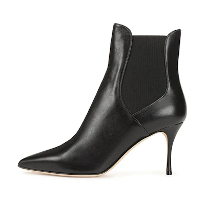 (W) SERGIO ROSSI Godiva 'Black Leather Booties'