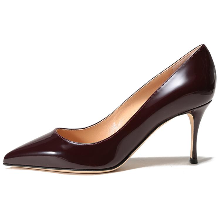 (Women) Sergio Rossi Godiva Leather Pointed Toe Stiletto Heels 7.5cm Shoes. A43841MVIV011106121
