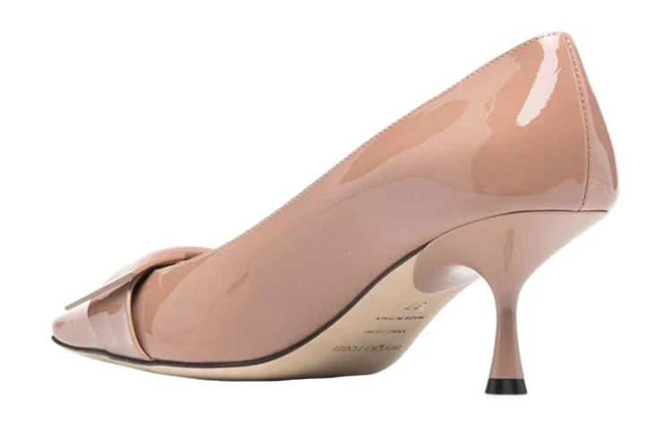 Shop SERGIO ROSSI 皮革 方頭 細跟 高跟鞋 女款 粉色