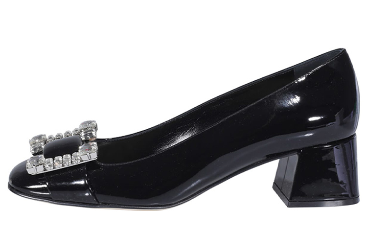 (Women) SERGIO ROSSI High Heel Leather Pumps 'Black Fashion' A92140MVIV011000