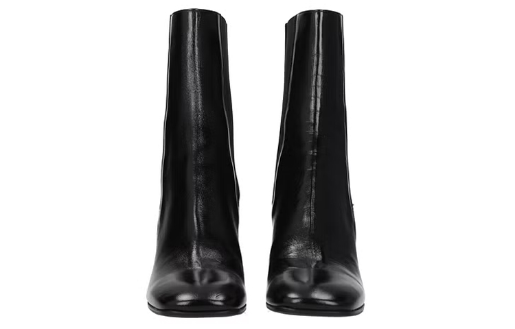 (W) SERGIO ROSSI Leather Ankle Boot 'Square Toe Black Chunky Heel' 圖 3