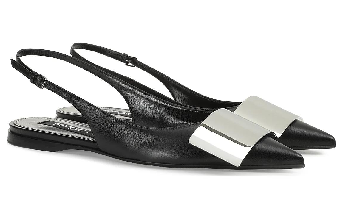 Order (W) 세르지오 로시 블랙 가죽 버클 포인티드 토 B03510MNAN071701498