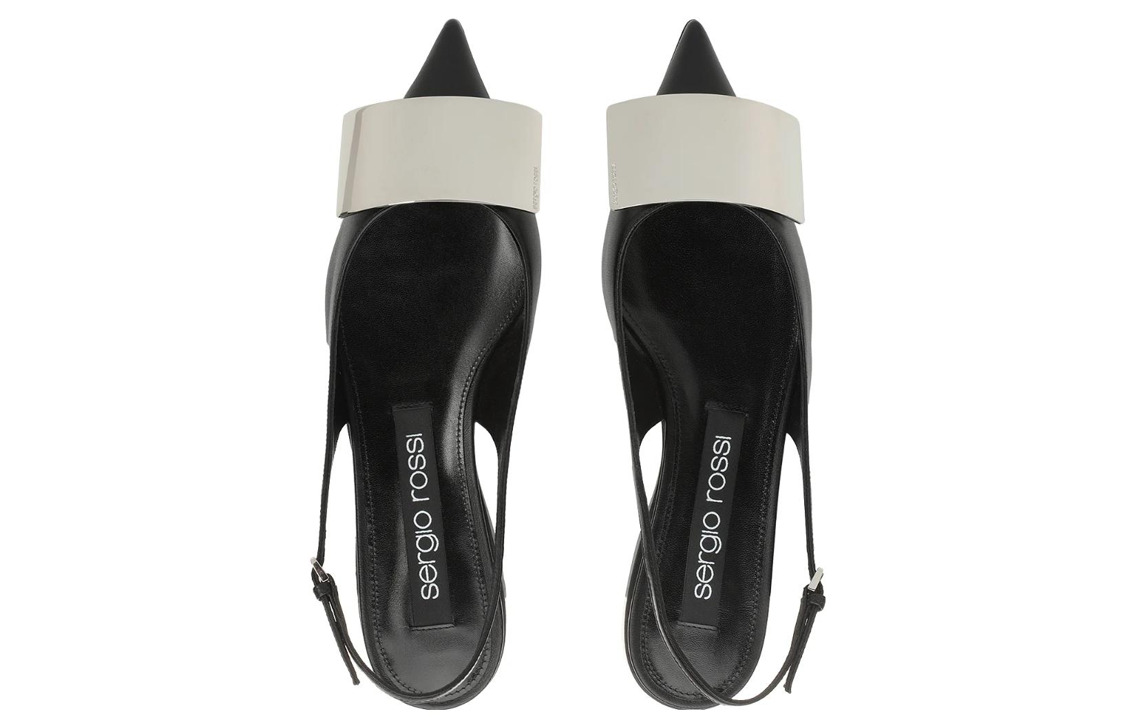 Lookbook (W) 세르지오 로시 블랙 가죽 버클 포인티드 토 B03510MNAN071701498