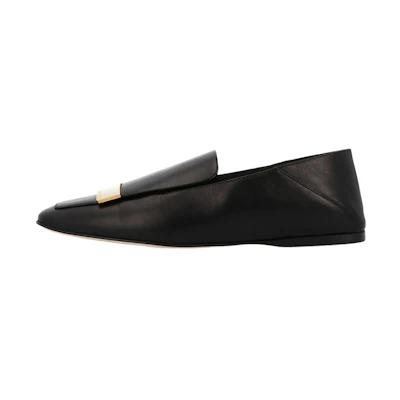 (W) SERGIO ROSSI Leather Flats 'Black'