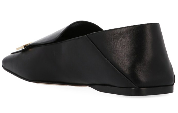 (W) SERGIO ROSSI Leather Flats 'Black' 圖 4